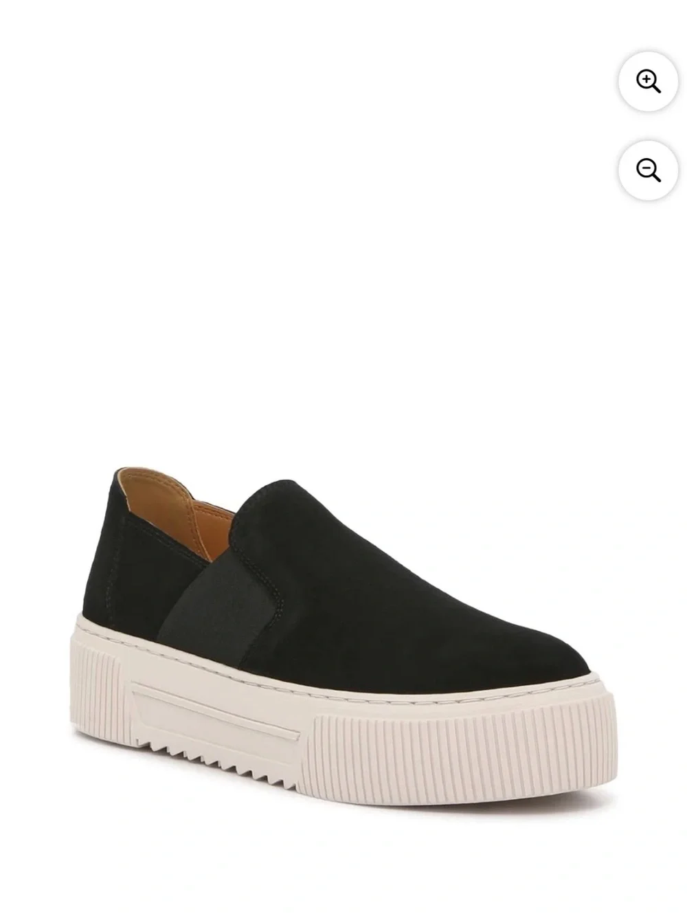 Black suede chunky platform slip on sneakers lifestyle minimalist modern staple
